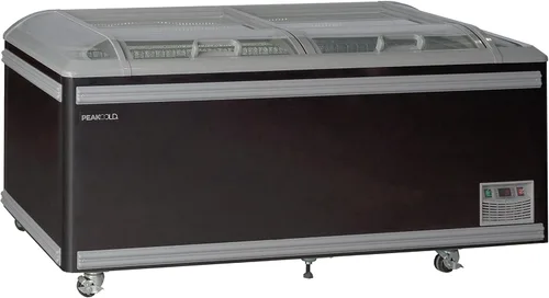 Vista 10 de PEAKCOLD - Congelador comercial de cristal superior, 58 pulgadas de ancho Negro