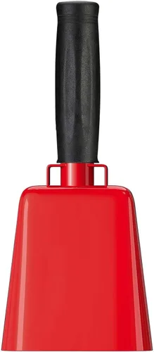 Vista 10 de Campana de vaca de acero de 8 pulgadas con asa, campana para hacer ruido, campana de llamada de mano fuerte para eventos deportivos, fútbol, fútbol