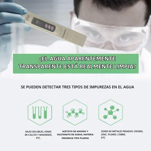 Vista 5 de Probador de agua TDS Medidor digital PPM Temperatura EC 3 en 1