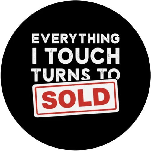Vista 3 de Vintage Realtor Everything I Touch se convierte en bienes raíces vendidos PopSockets intercambiables PopGrip
