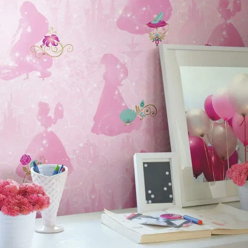 Vista 2 de RoomMates, RMK11170RL - Papel tapiz de princesa de Disney para despegar y pegar