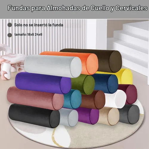 Vista 3 de Fundas de almohada enrollable para el cuello con cremallera - Fundas de almohada bolster/cilíndricas redondas de Luna Llena para dormitorio, sala