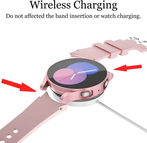 Vista 4 de [Paquete de 2] Funda compatible con Samsung Galaxy Watch 5/Galaxy Watch 4 de 1.732 pulgadas con protector de pantalla, carcasa protectora completa