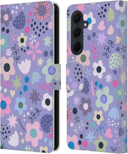 Vista 159 de Head Case Designs Officially Licensed Ninola Abstract Poppies Lilac Floral Leather Wallet Case Compatible with Samsung Galaxy A07 4G