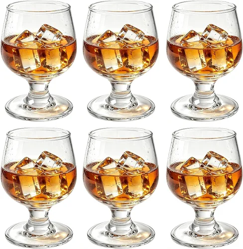 Vista 11 de Valeways Juego de 6 mini vasos de chupito de 1.75 onzas, transparentes, súper lindos, perfectos para degustar brandy - Snifters de vidrio