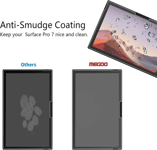 Vista 7 de Megoo Paperfeel - Protector de pantalla mate para Microsoft Surface Pro 7 Plus, 7/6, 5, 4, 3, 12.3 pulgadas, paquete de 2 películas antirreflejos