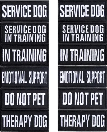 Vista 8 de Pistha 12 piezas de arnés táctico removible para perro, parches de chaleco para perro de servicio, parches de chaleco para perro "Do Not Pet
