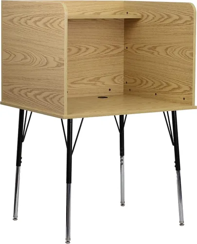 Vista 8 de Flash Furniture Carrel de estudio ajustable, gris Nebulosa Gris