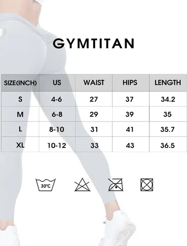 Vista 6 de GYMTITAN Leggings con espalda en V y levantamiento de glúteos para mujer, con bolsillos, suaves, de cintura alta, pantalones de yoga