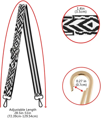 Vista 22 de ZOOEASS Hebillas de níquel Correa ancha para el hombro ajustable de repuesto para cinturón de pistola, hebilla de guitarra estilo bandolera