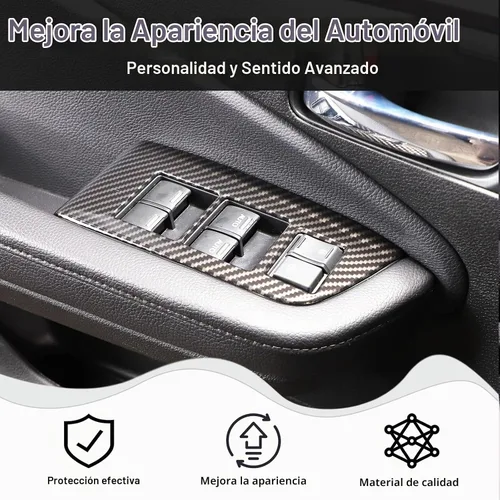 Vista 2 de 4 piezas Panel de Interruptor de Elevación de Ventana Marco Cubierta Moldura para Honda Pilot 2016-2022/Passport 2019-2023, Material ABS Accesorios