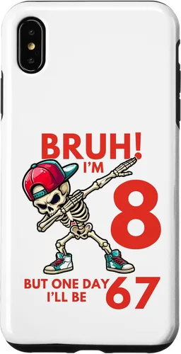 Vista 11 de Bruh I'm 8 But One-Day I'll Be 67 Retro 8th Birthday Kids Case for iPhone 17