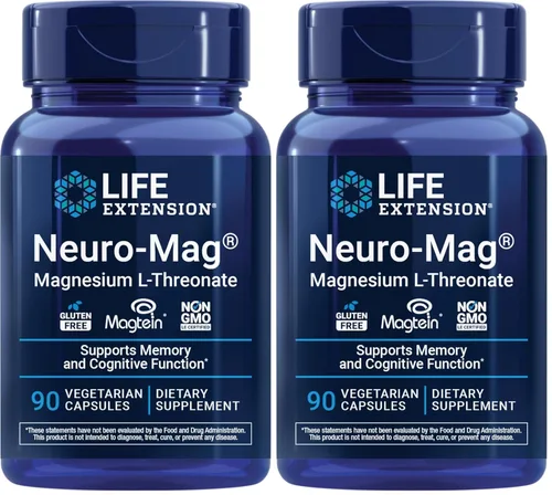 Vista 10 de Life Extension Neuro-Mag Magnesio L-treonato, Salud de la Memoria, Pensamiento Rápido, Apoyo a la Salud Cognitiva, Vegetariano, Sin GMO, 90 Cápsulas
