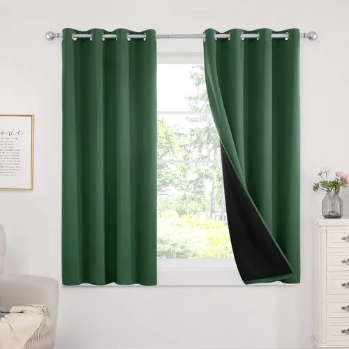 Vista 79 de Deconovo cortinas blackout 100 % con forro totalmente negro con aislamiento térmico de doble capa, oscurecimiento de la habitación, ahorro
