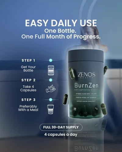 Vista 5 de Zenos Health BurnZen - Potente suplemento de pérdida de peso Supresor del apetito para perder peso Potenciador del metabolismo Quemador
