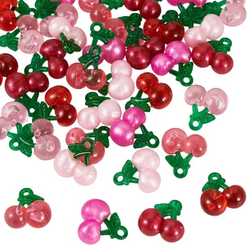 Vista 9 de Craftdady Colgantes colgantes de frutas, lindos colgantes de resina para alimentos, colgantes de manzana, naranja, piña, fresa, encantadores dijes