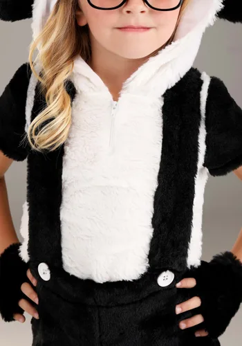 Vista 3 de Disfraz de Panda a la Moda para Niña Pequeña Multicolor