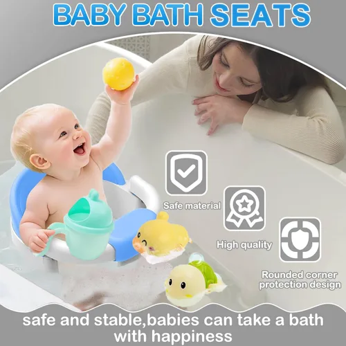 Vista 2 de Asiento de baño para bebés de 6 meses en adelante, asientos de baño antideslizantes para bebés sentados, asiento seguro para bebés y recién nacidos