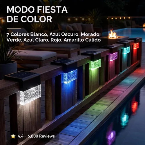 Vista 2 de SUNFACE Luces solares para terraza al aire libre, paquete de 4 luces solares impermeables para valla