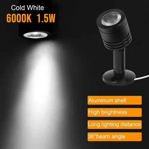 Vista 2 de Mini foco LED para interiores, iluminación decorativa para estantes de exhibición, pinturas, plantas, joyas, escaparate, debajo del gabinete, luz
