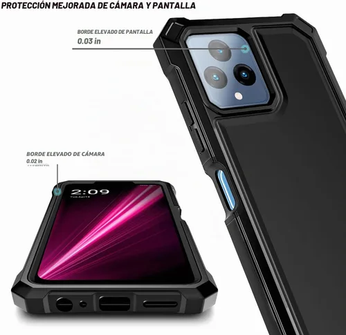 Vista 3 de NZND Funda para T-Mobile REVVL 6 5G / REVVL 6X 5G con [Protector de Pantalla Incorporado], Funda Bumper Protectora Rugosa Resistente a Golpes