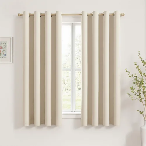 Vista 121 de MIULEE Cortinas opacas para dormitorio o sala de estar, juego de 2 paneles de cortina para ventana con aislamiento térmico y bloqueo de luz