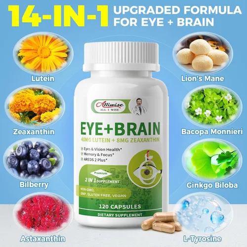 Vista 3 de Suplemento cerebral ocular para memoria y enfoque 14 en 1 Vitaminas