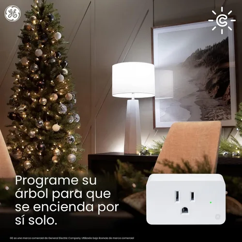 Vista 6 de GE Cync Enchufe inteligente interior, control de tomacorriente inteligente, enchufe de salida WiFi, compatible con Matter, funciona con Alexa