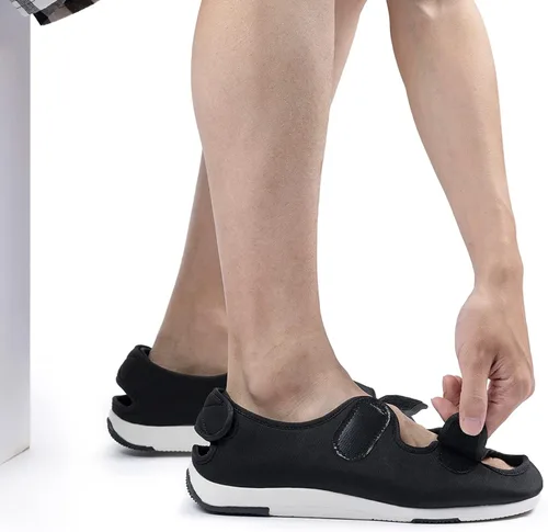Vista 2 de RockDove Pantuflas diabéticas ajustables de 3 correas para hombre 8