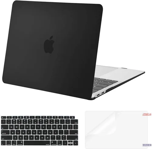 Vista 7 de MOSISO - Funda compatible con MacBook Air de 13 pulgadas M1 2022-2018, color rosa bebé Plastic Hard Shell&Keyboard Cover&Screen Protector for