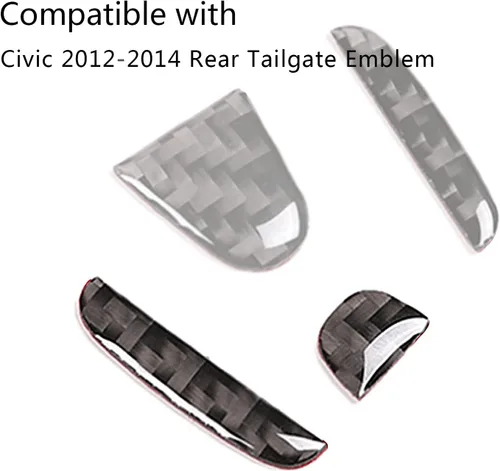 Vista 2 de Compatible con Emblema del Portón Trasero del Automóvil Logo Moldura Accesorios Emblema de Fibra de Carbono Insignia Calcomanía Cubierta Adhesivo