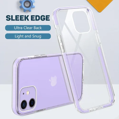 Vista 4 de MATEPROX Carcasa para iPhone 12 Pro e iPhone 12, transparente y delgada, a prueba de golpes y caídas, transparencia de cristal