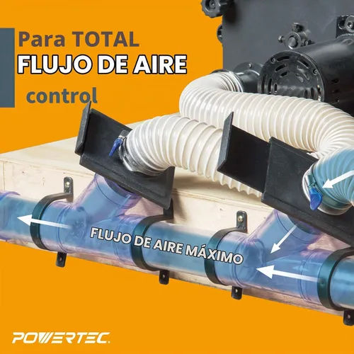 Vista 4 de POWERTEC 70133-P2 - Puerta de explosión de 2-1/2 pulgadas para colector de polvo, accesorios de recolección de polvo, paquete de 2