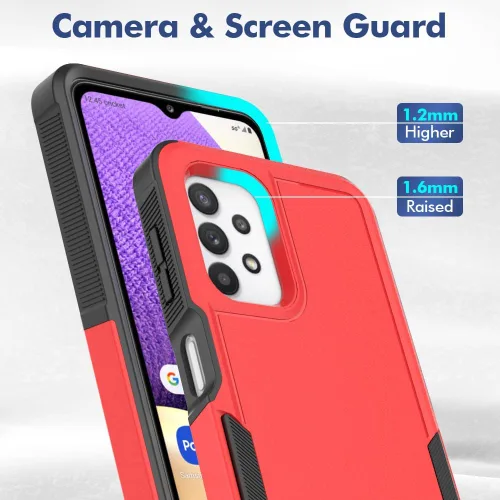 Vista 303 de Jeylly Compatible con Samsung Galaxy A22 5G Funda, Funda Samsung A22 5G con 2pcs protectores de pantalla de vidrio templado