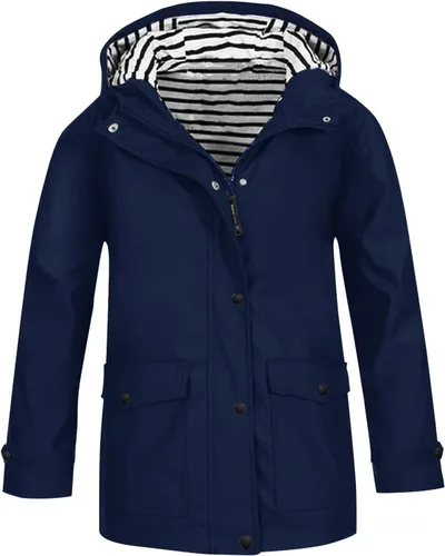 Vista 10 de Moonker Chaqueta impermeable ligera para niños y niñas, rompevientos con capucha, chaqueta impermeable Softshell para otoño para la escuela beige-b