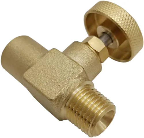 Vista 5 de MENSI 1/4" macho NPT X 1/4" hembra NPT válvula de aguja de control de flujo de gas propano LPG de alta presión de latón resistente