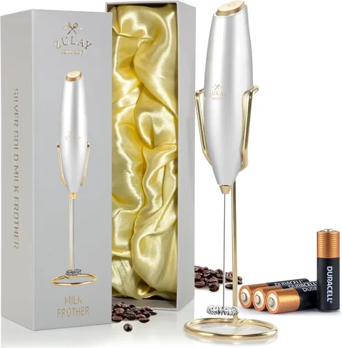 Vista 106 de Zulay Milk Boss Espumador de leche potente manual, hace espuma para latte, batidor para mezclar bebidas, café, miniespumador para capuchino, frappé