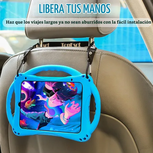 Vista 7 de TopEsct Funda infantil para iPad mini 7 (A17 Pro) 2024/iPad Mini6 2021, funda de silicona a prueba de golpes con soporte de asa para iPad mini