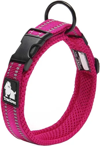 Vista 7 de Creation Core Collar reflectante para perro con anillo de malla transpirable, suave acolchado de nailon ajustable, collar para mascotas, 0.6 Negro