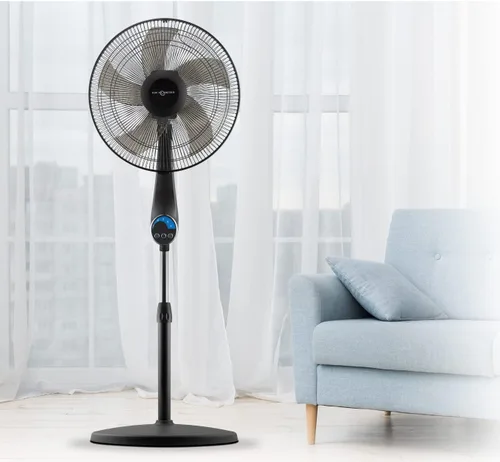 Vista 7 de Air Monster Ventilador de pedestal oscilante oscilante silencioso de 16 pulgadas, 5 velocidades, altura ajustable, ultra potente, con control