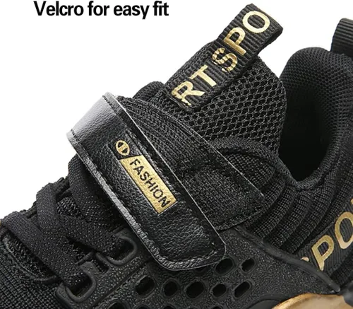 Vista 4 de RIMICK Zapatos de tenis para niños y niñas, tenis de correr de punto, cómodos, ligeros