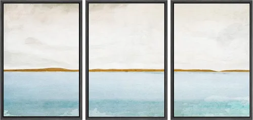 Vista 49 de SIGNWIN Lienzo enmarcado para pared, juego de arte abstracto de serenidad costera, ilustraciones abstractas junto al mar, arte moderno, decorativo