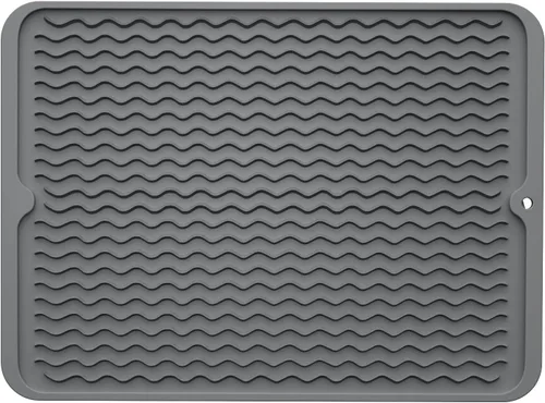 Vista 17 de ZLR 2 bandejas de silicona para fregadero (6 x 12 pulgadas/6.024 x 12.008 in) - Soporte estrecho para esponja para encimera de cocina - Tapete Negro