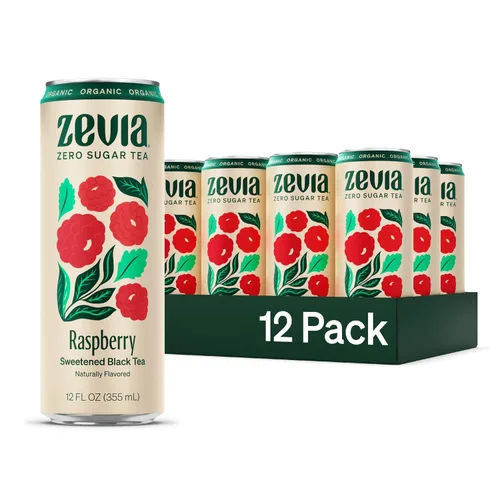 Vista 7 de Zevia - Té helado orgánico sin azúcar, té negro con durazno, latas de 12 onzas (paquete de 12)