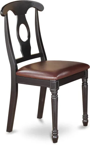 Vista 5 de East West Furniture ESKE3-BCH-LC - Juego de mesa y sillas de cocina de 3 piezas que contiene una mesa de comedor redonda con pedestal y 2 sillas