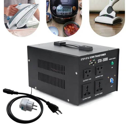 Vista 2 de Transformador de voltaje de 3000 W, 110 V a 220 V, 220 V a 110 V, convertidor elevador y reductor