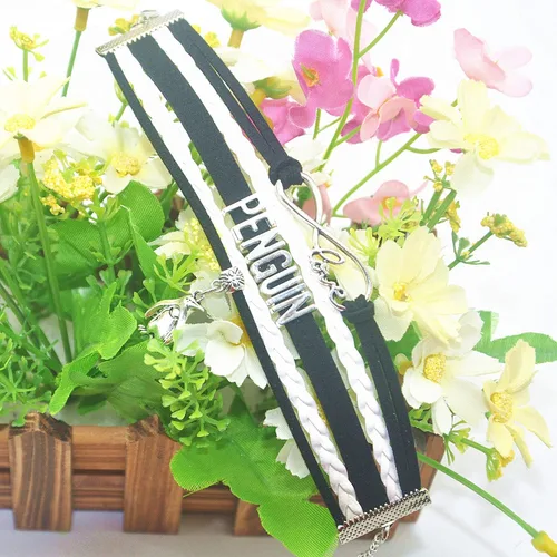Vista 5 de HHHbeauty Pulsera de cuero con diseño de pingüino, regalo para amantes de pingüinos adultos, fiestas, vacaciones