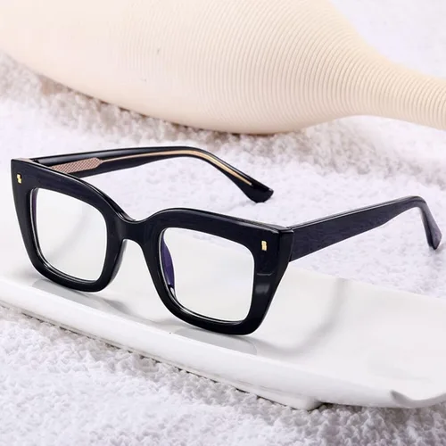 Vista 3 de Lentes de lectura de ojo de gato para mujer, estilo Oprah, luz azul funky flexible, para lectura de computadora
