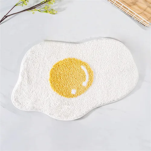 Vista 7 de Ankah Alfombra de baño bonita alfombra antideslizante para baño, absorbente, extrasuave, diseño adorable, 22 x 30 pulgadas, huevos escalfados