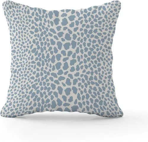 Vista 2 de Funda de almohada con estampado de leopardo y guepardo azul claro, funda de cojín a rayas de animales africanos, funda de almohada rústica